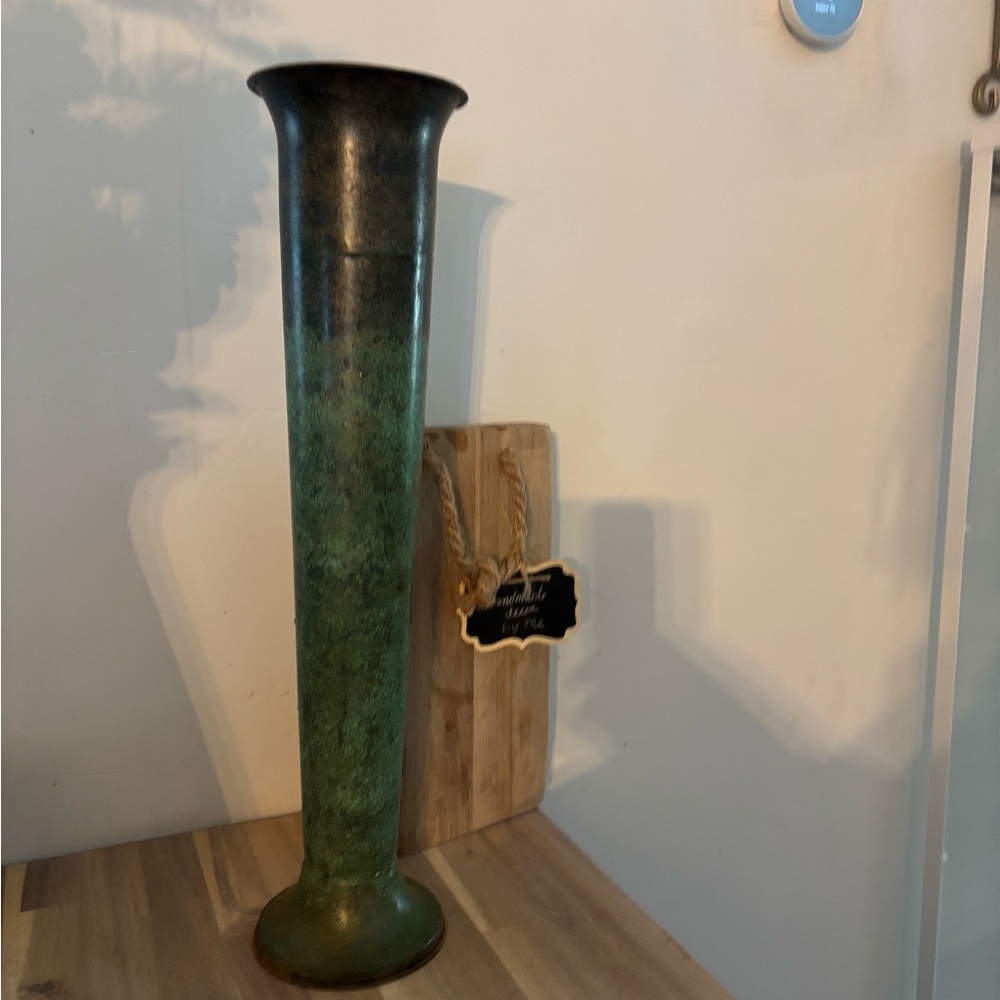 Green Metal vase Decor